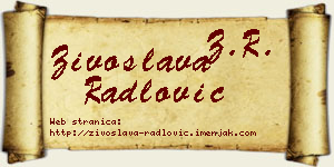 Živoslava Radlović vizit kartica